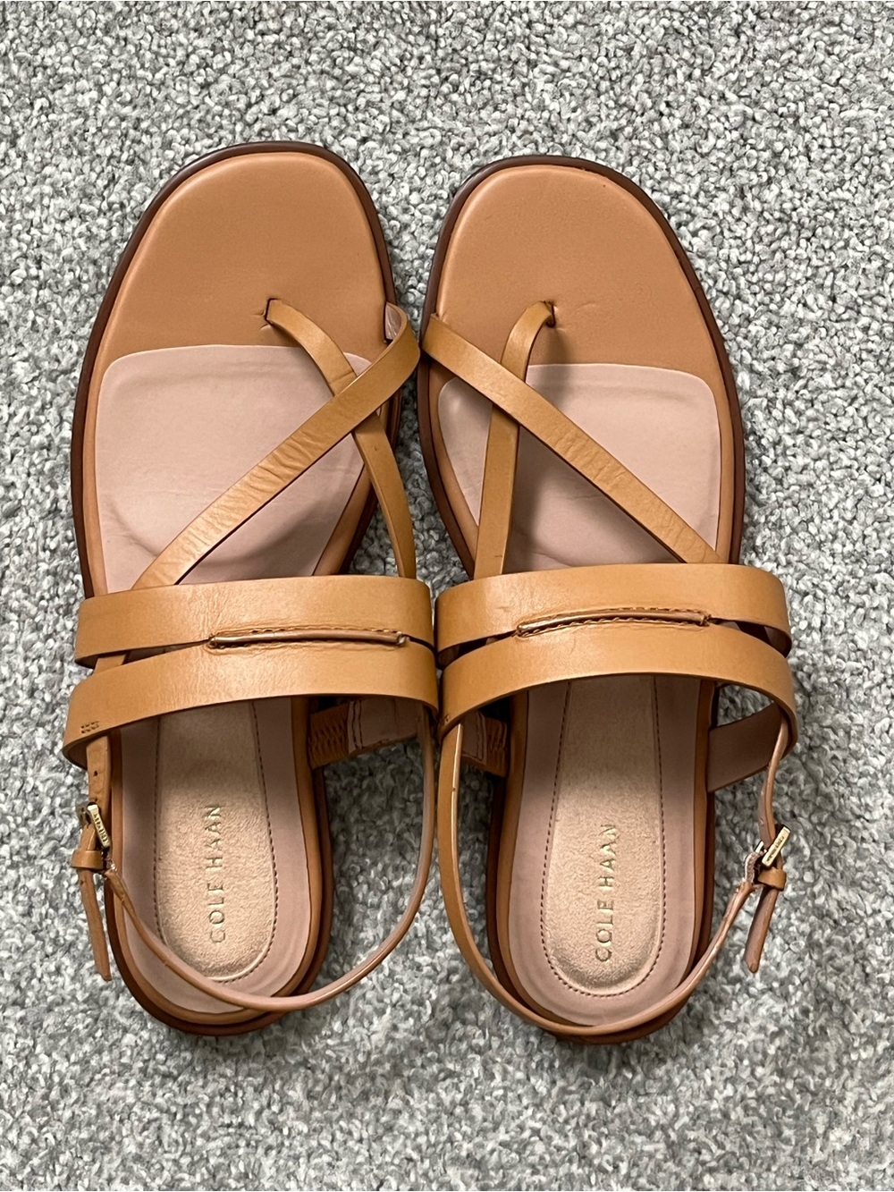 NWOT Cole Haan Go To Estella Flat Leather Strappy Sandals Size 9B